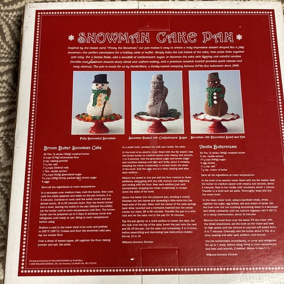 Snowman 3D cake pan Williams-Sonoma - Picture 3 of 8